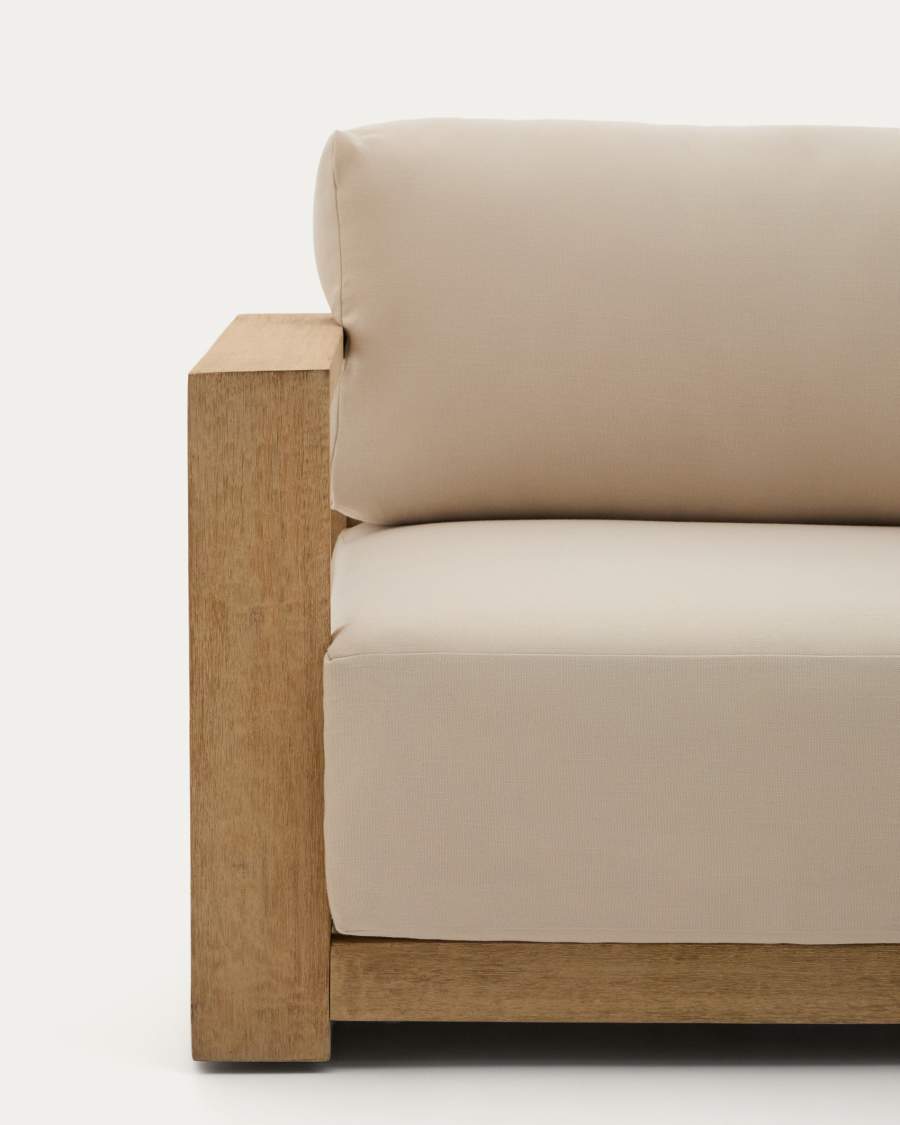 Sofà raconer Ambra de 5 places de fusta massissa d'acàcia amb acabat clar 248 cm FSC 100%