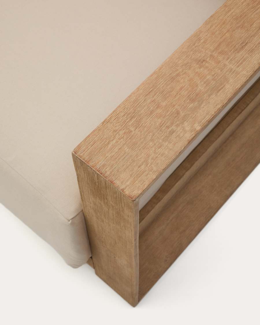 Sofà raconer Ambra de 5 places de fusta massissa d'acàcia amb acabat clar 248 cm FSC 100%