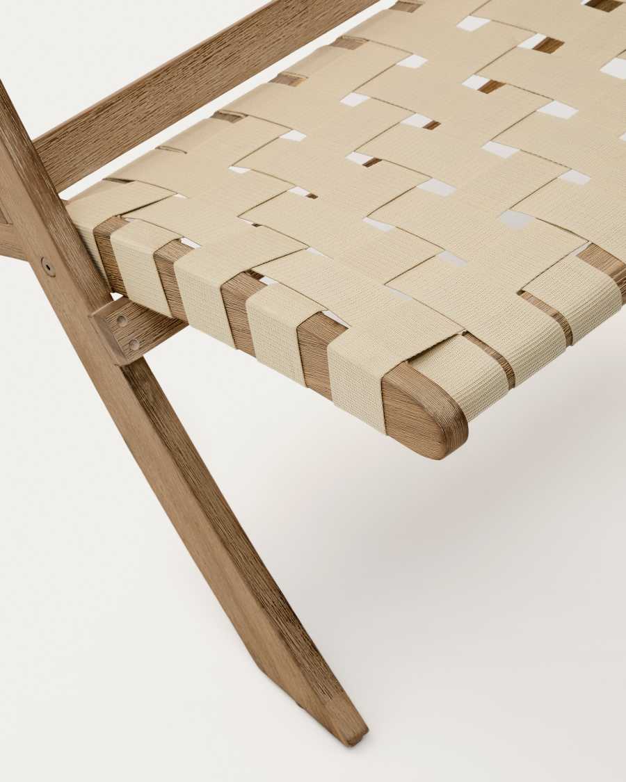 FSC 100% cream cord and solid acacia wood Chabeli folding chair