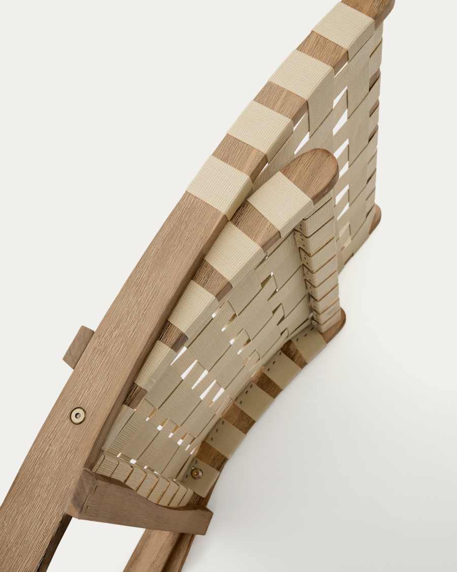 FSC 100% cream cord and solid acacia wood Chabeli folding chair