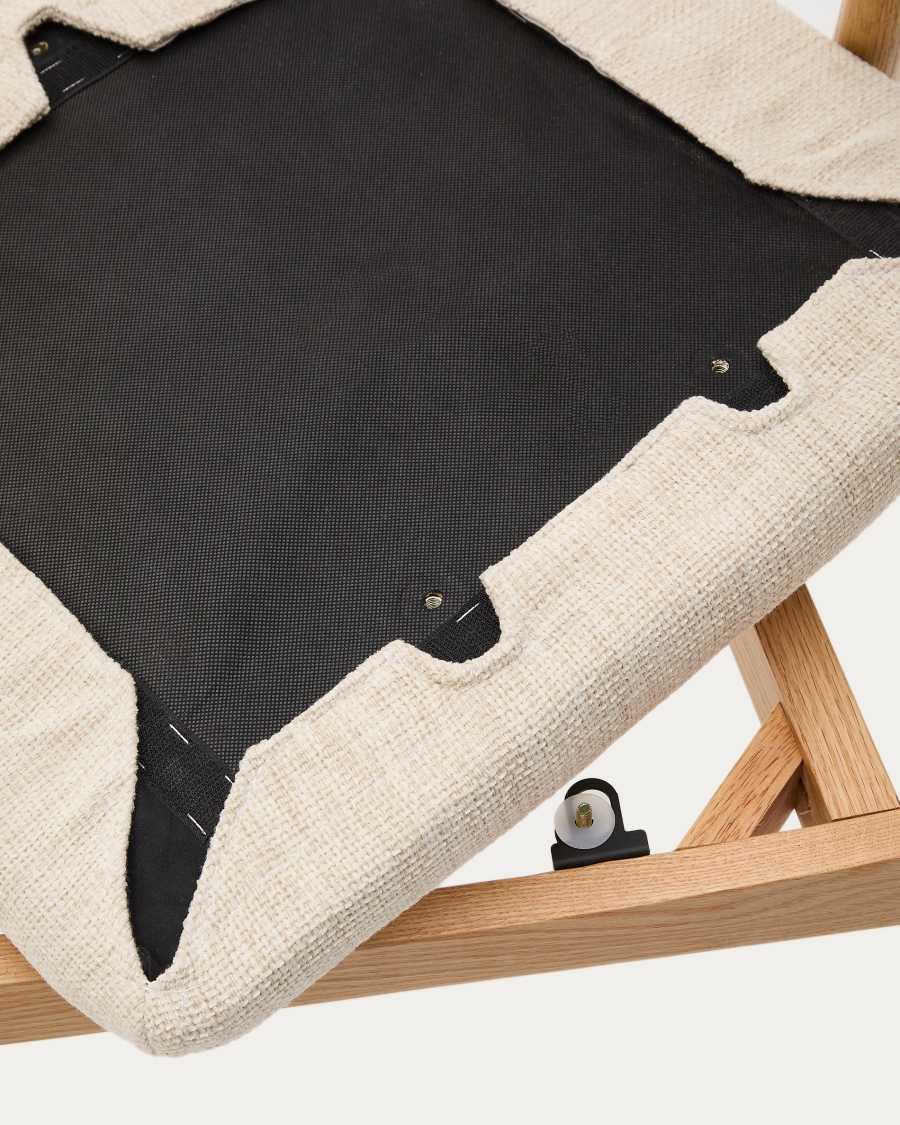 Sedia Alocs sfoderabile ciniglia beige legno massiccio di rovere naturale FSC Mix Credit