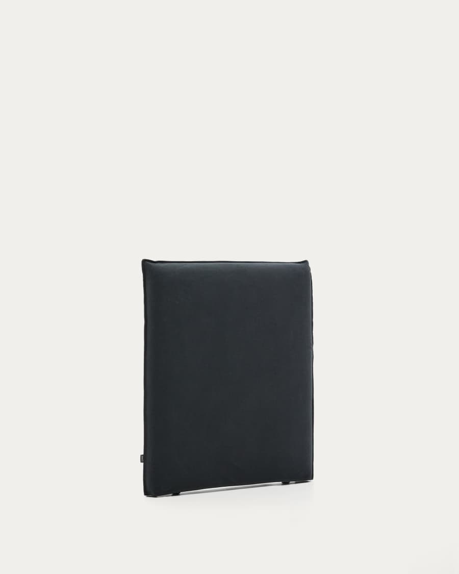 Kopfteil mit abnehmbarem Bezug Jaira aus Leinen und Baumwolle anthrazitgrau für ein Bett von 90 cm FSC Mix Credit