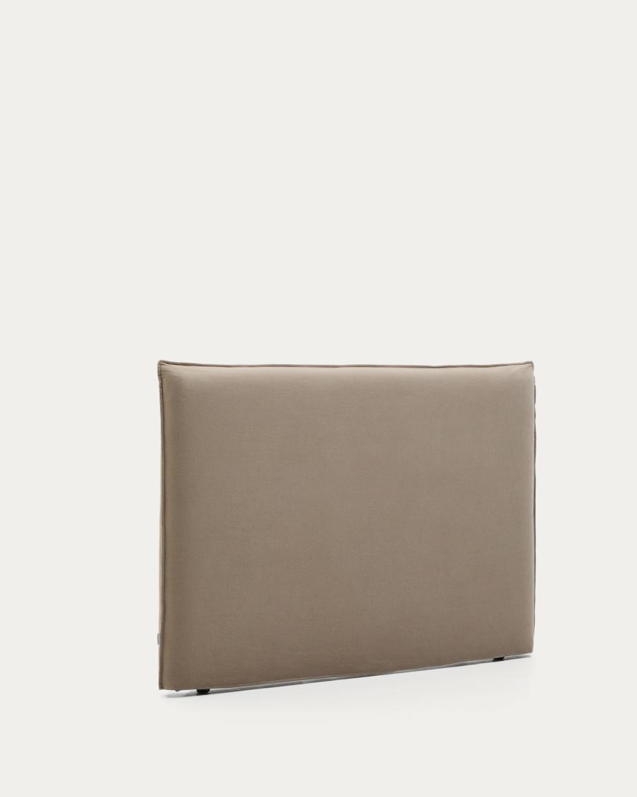 Jaira headboard with removable linen and cotton cover in taupe for a 160 cm FSC Mix Credit bed