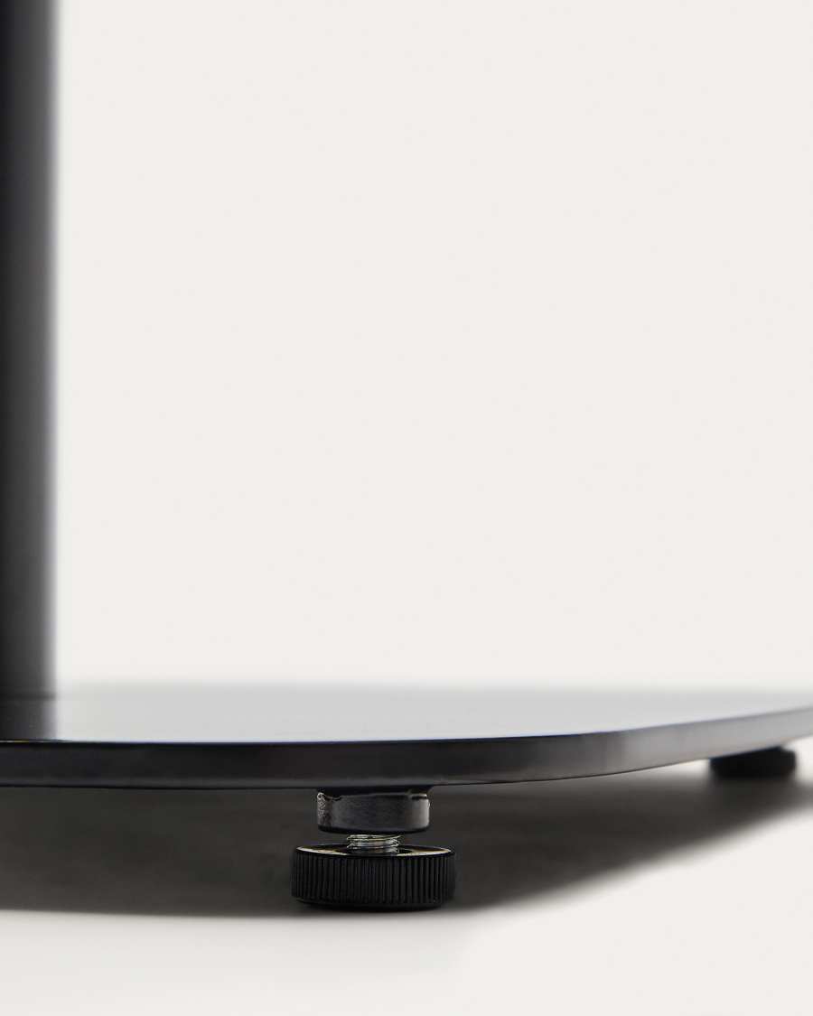 Saura Bar Table in black painted metal with a white terrazzo top,  70 x 70 x 70 cm