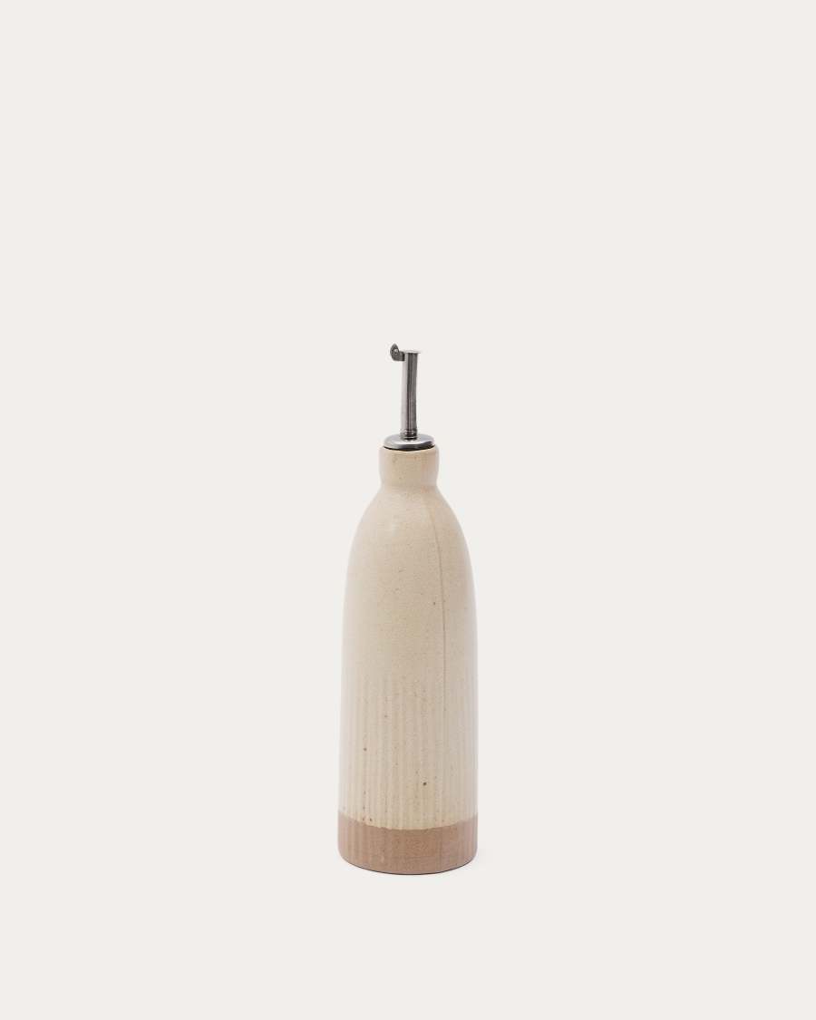 Zunel beige ceramic oil cruet