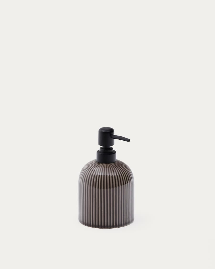 Selime brown stoneware soap dispenser