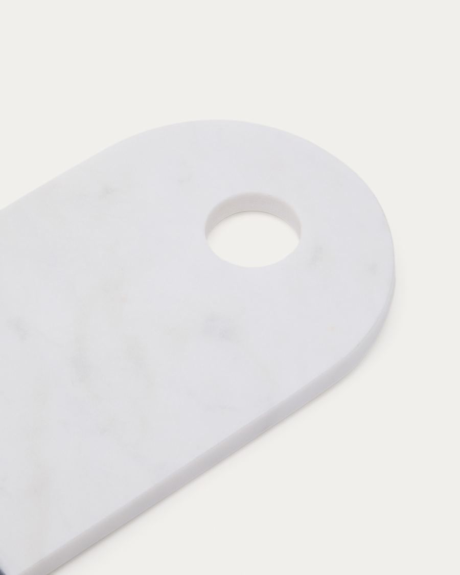 Nivol large serving board in white and black marble and travertine