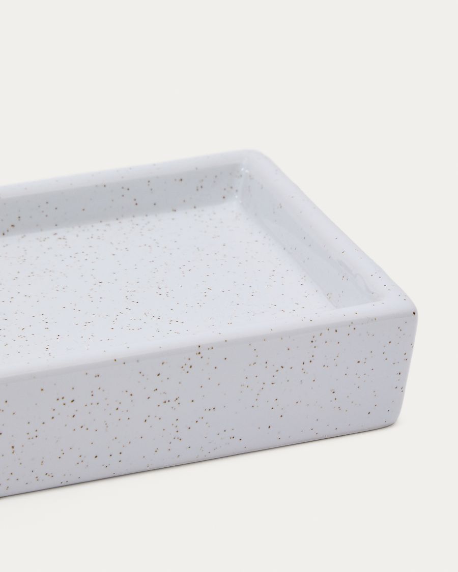 Careli beige stoneware soap dish