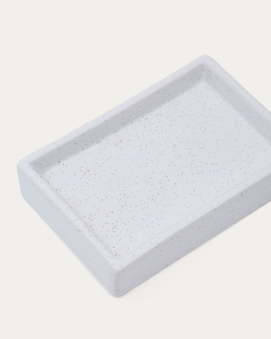 Careli beige stoneware soap dish