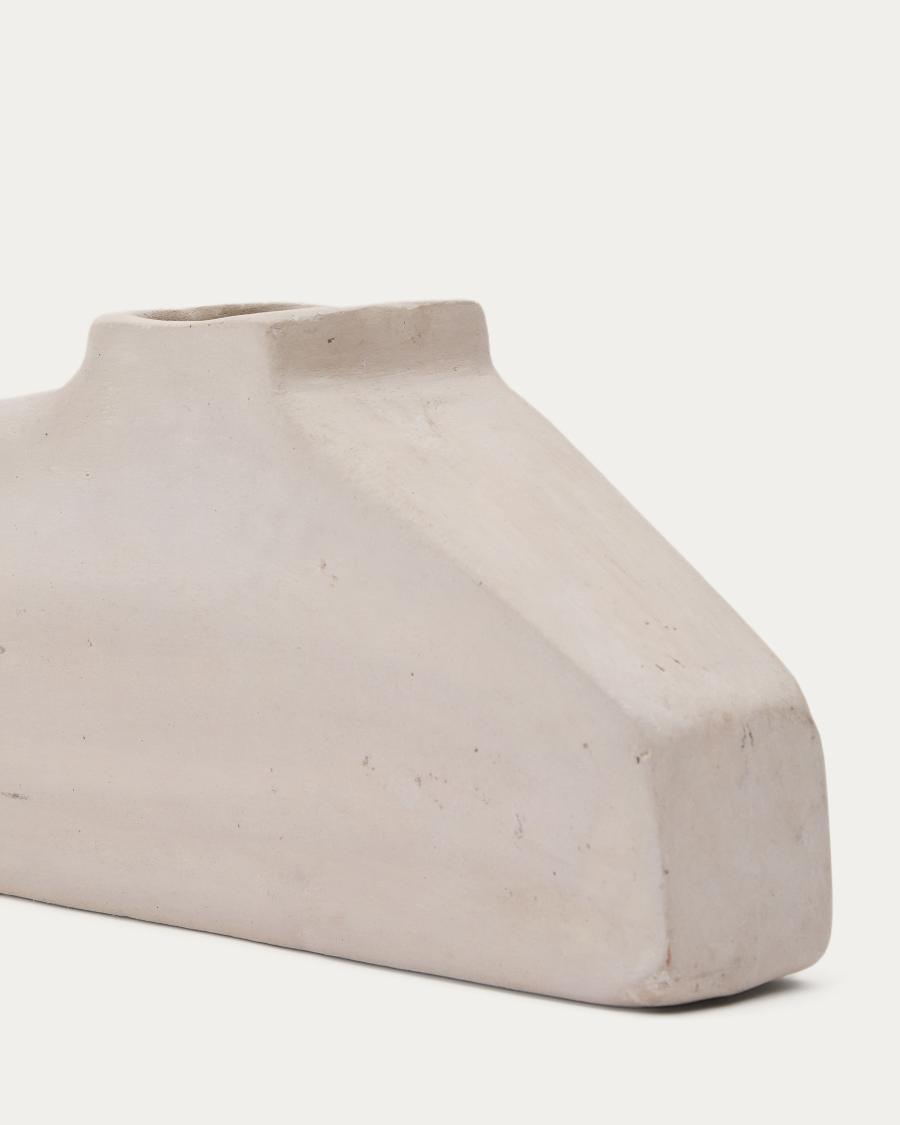 Lahara grey papier-mâché vase 16cm