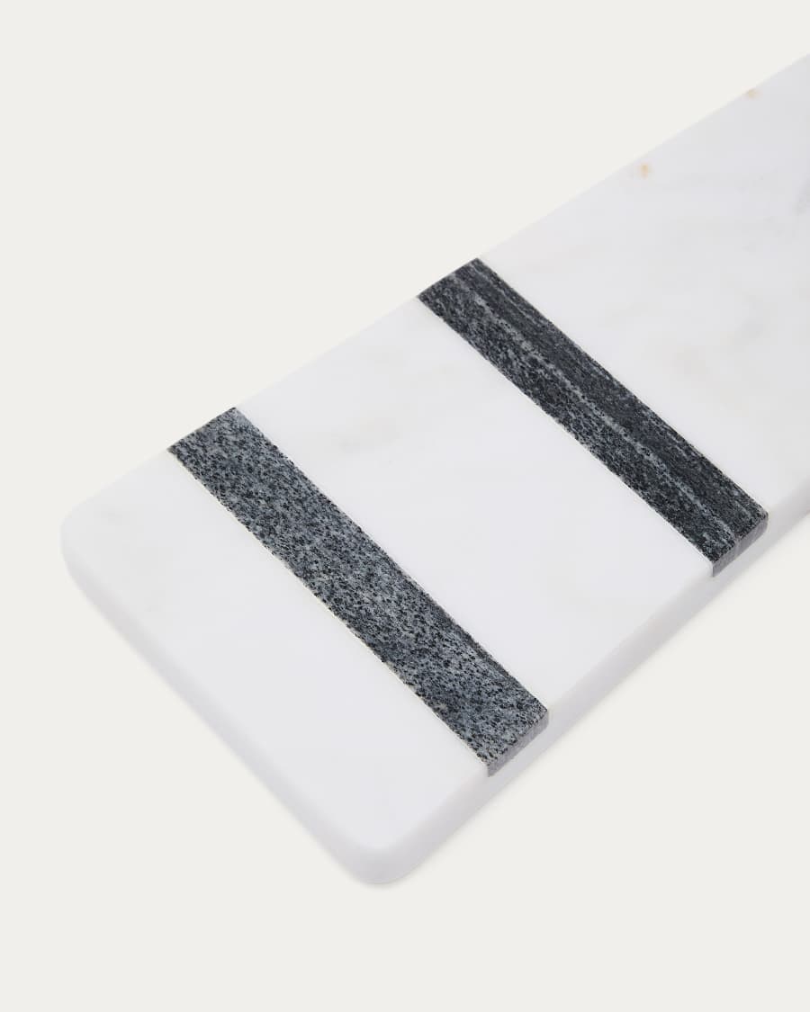 Nira small serving board in black and white marble