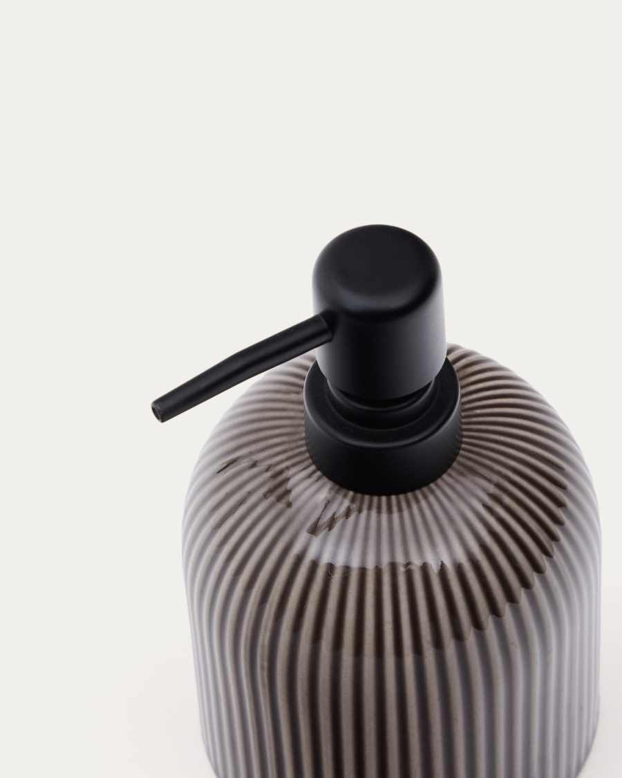 Selime brown stoneware soap dispenser