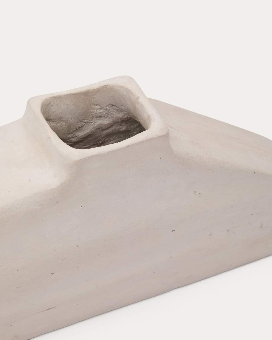 Lahara grey papier-mâché vase 16cm