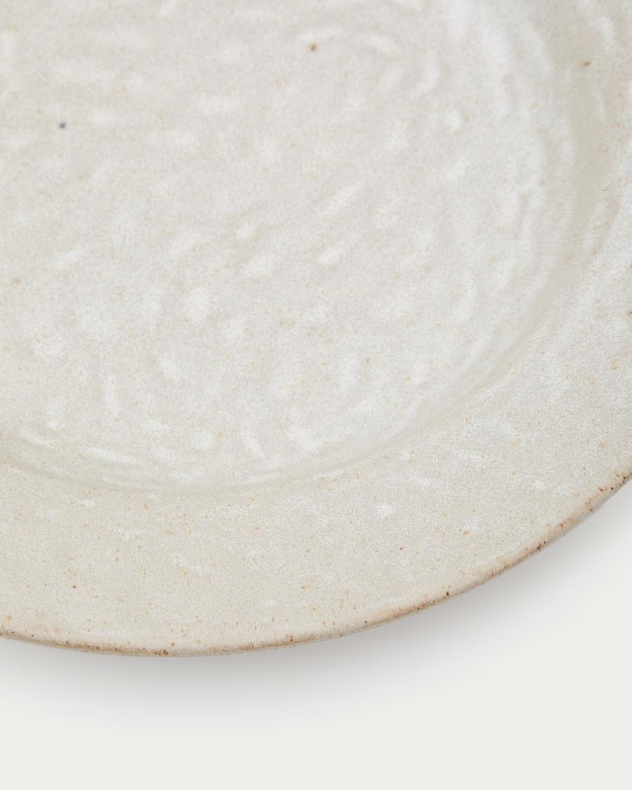 Assiette plate Zunel en céramique beige