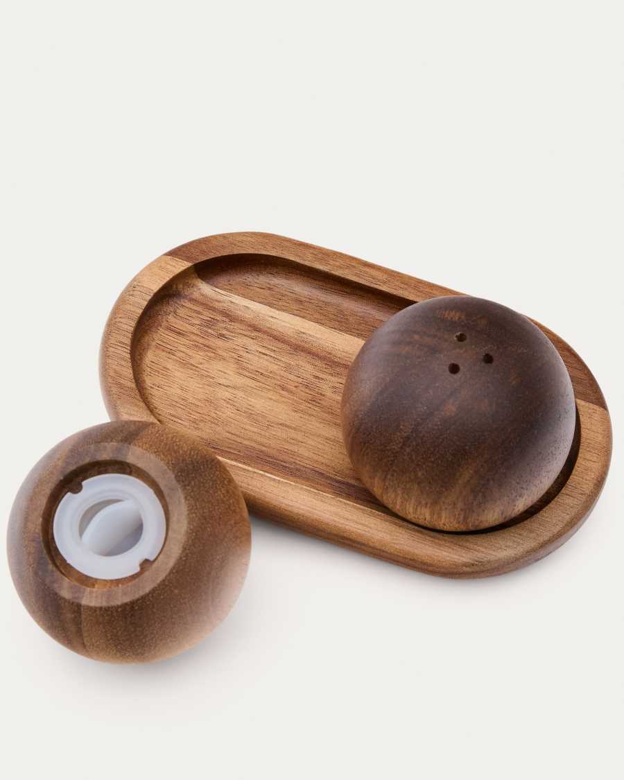 Set porta sale e pepe Nukha in legno di acacia FSC 100%