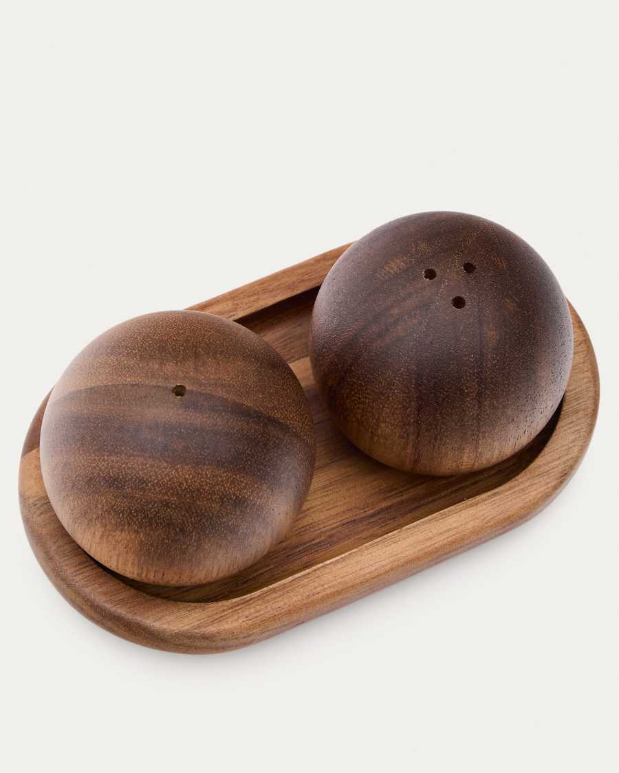 Set porta sale e pepe Nukha in legno di acacia FSC 100%
