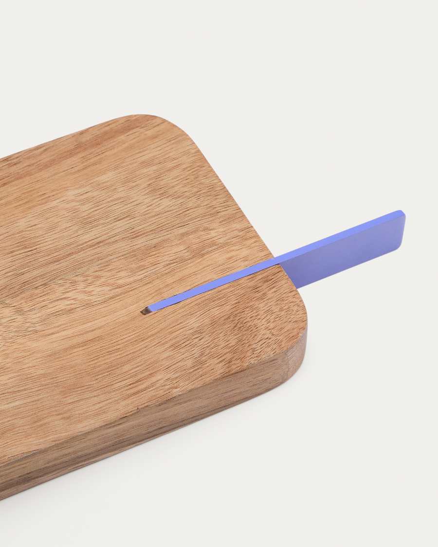 Zairin serving board in FSC 100% acacia wood and lilac metal