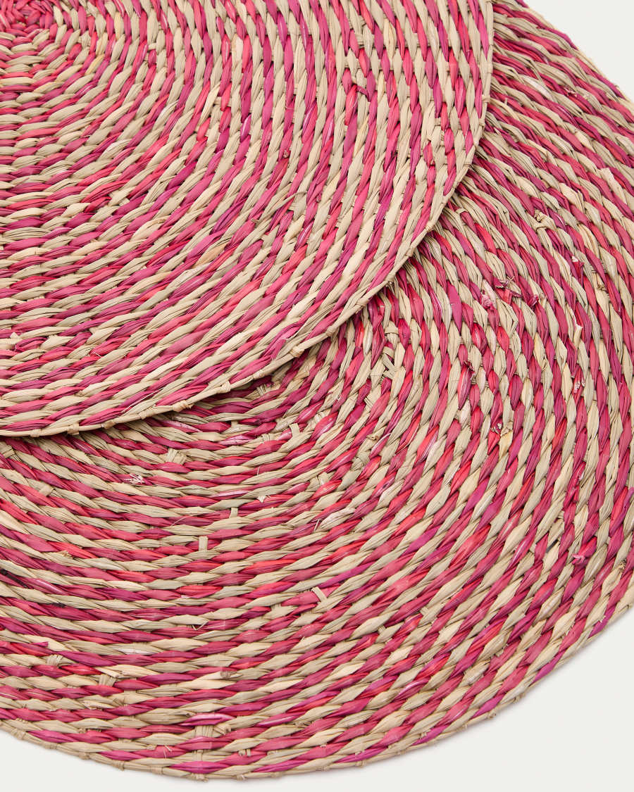Rivela set of 2 red seagrass placemats Ø38cm