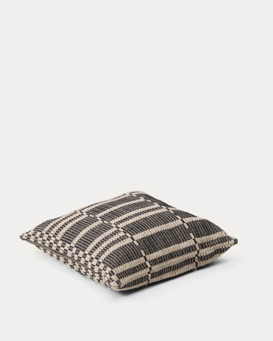 Kavri black and beige cotton cushion cover 50 x 50cm