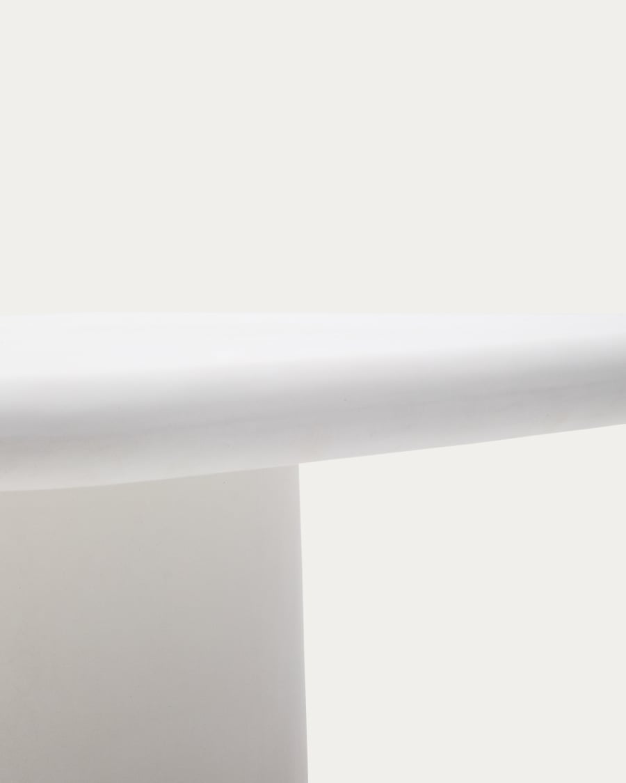 Tavolo Addaia in cemento bianco 135 x 135 cm