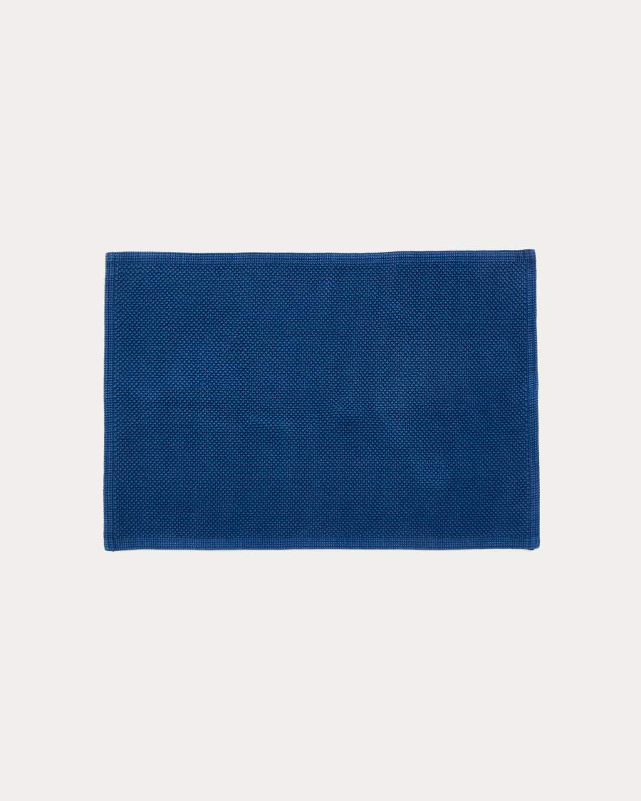 Tappetino da bagno Erona 100% cotone riciclato blu 50 x 70 cm