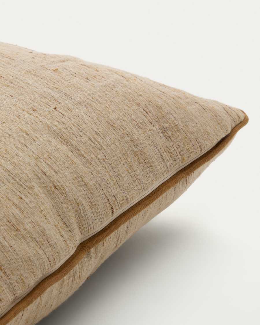 Housse de coussin Aleos en tissu mélangé avec liseré contrasté moutarde 45 x 45 cm