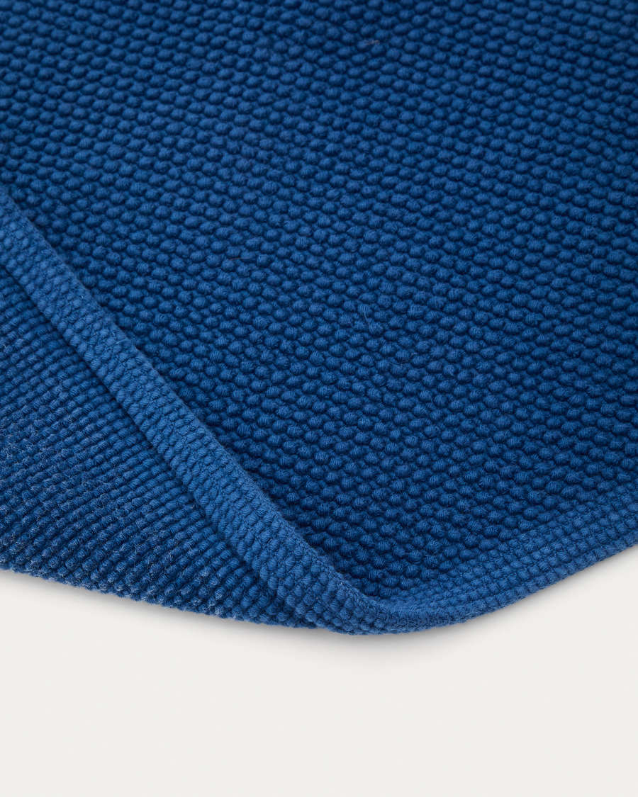 Tappetino da bagno Erona 100% cotone riciclato blu 50 x 70 cm