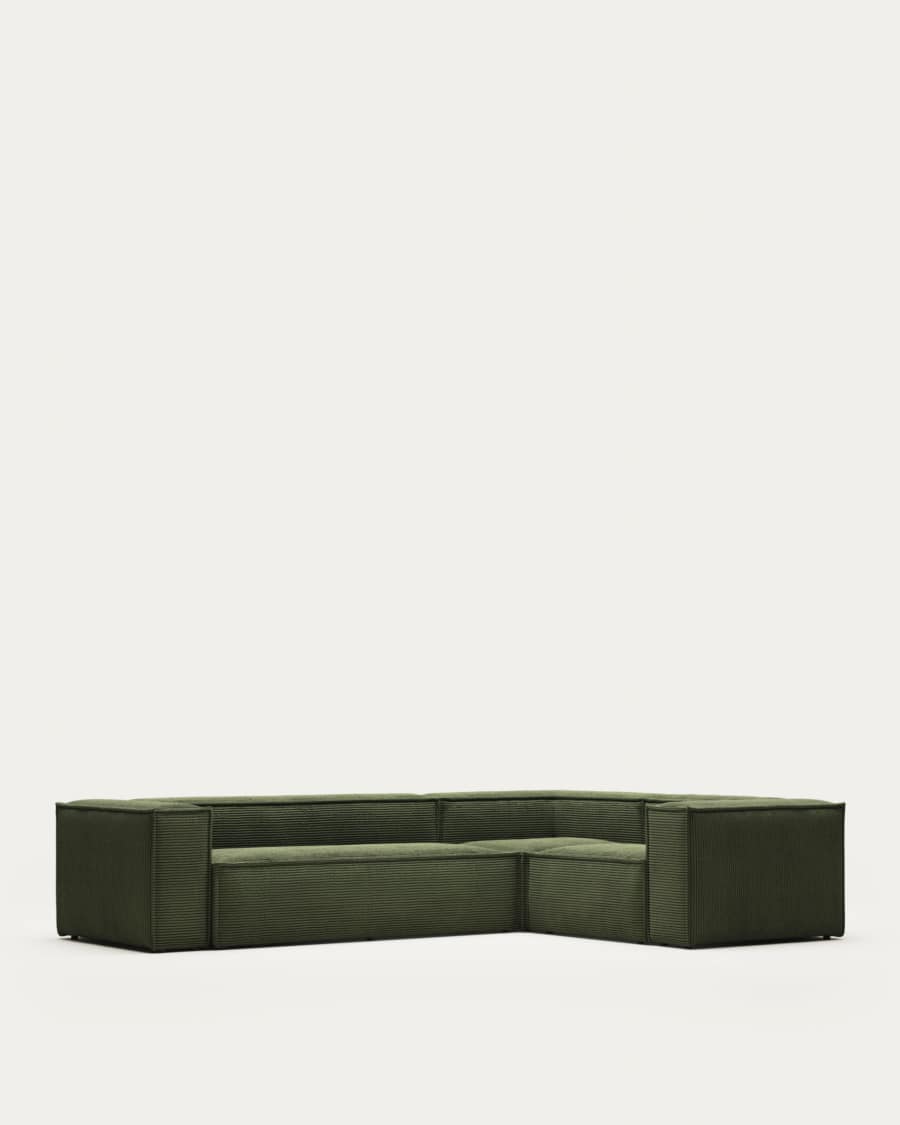 Blok 4-seater corner sofa thick green corduroy 320 x 230 cm / 320 x 230 cm