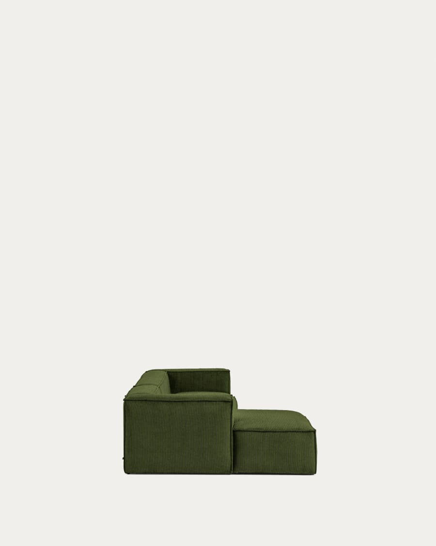 Blok 3-seater sofa with left chaise longue thick green corduroy 300 cm