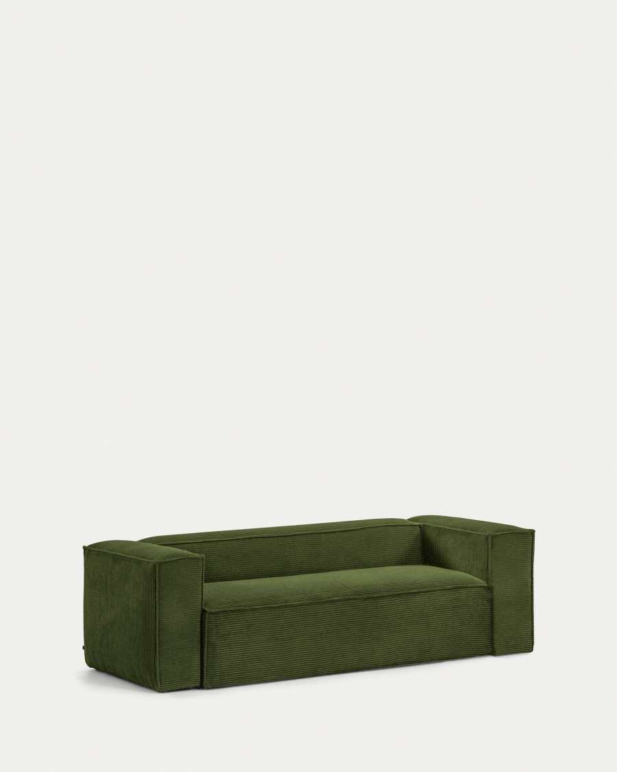 Blok 3-seater sofa thick in green corduroy 240 cm