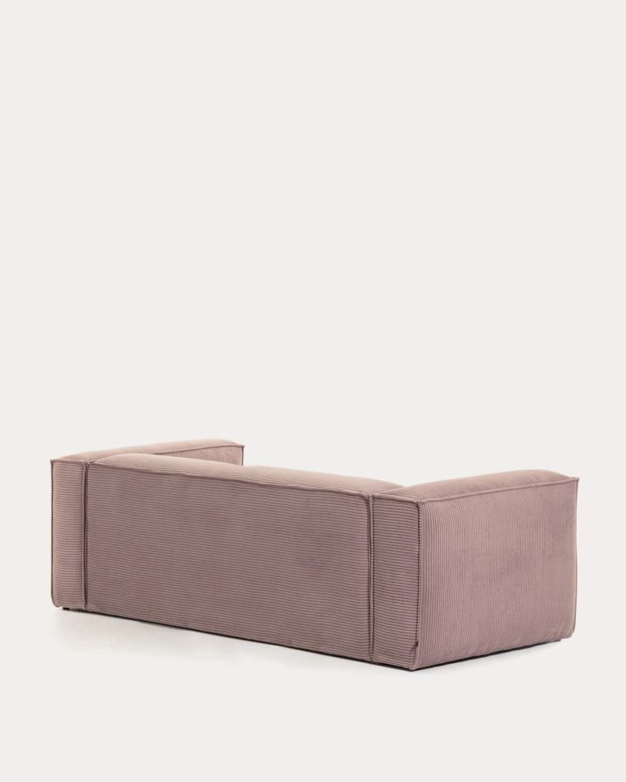Blok 2-seater sofa with right chaise longue thick pink corduroy 240 cm
