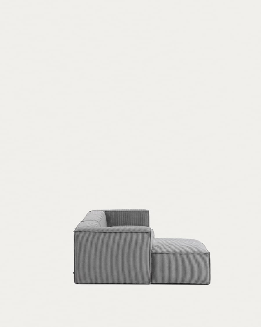 Blok 3-seater sofa with left chaise longue thick grey corduroy 300 cm