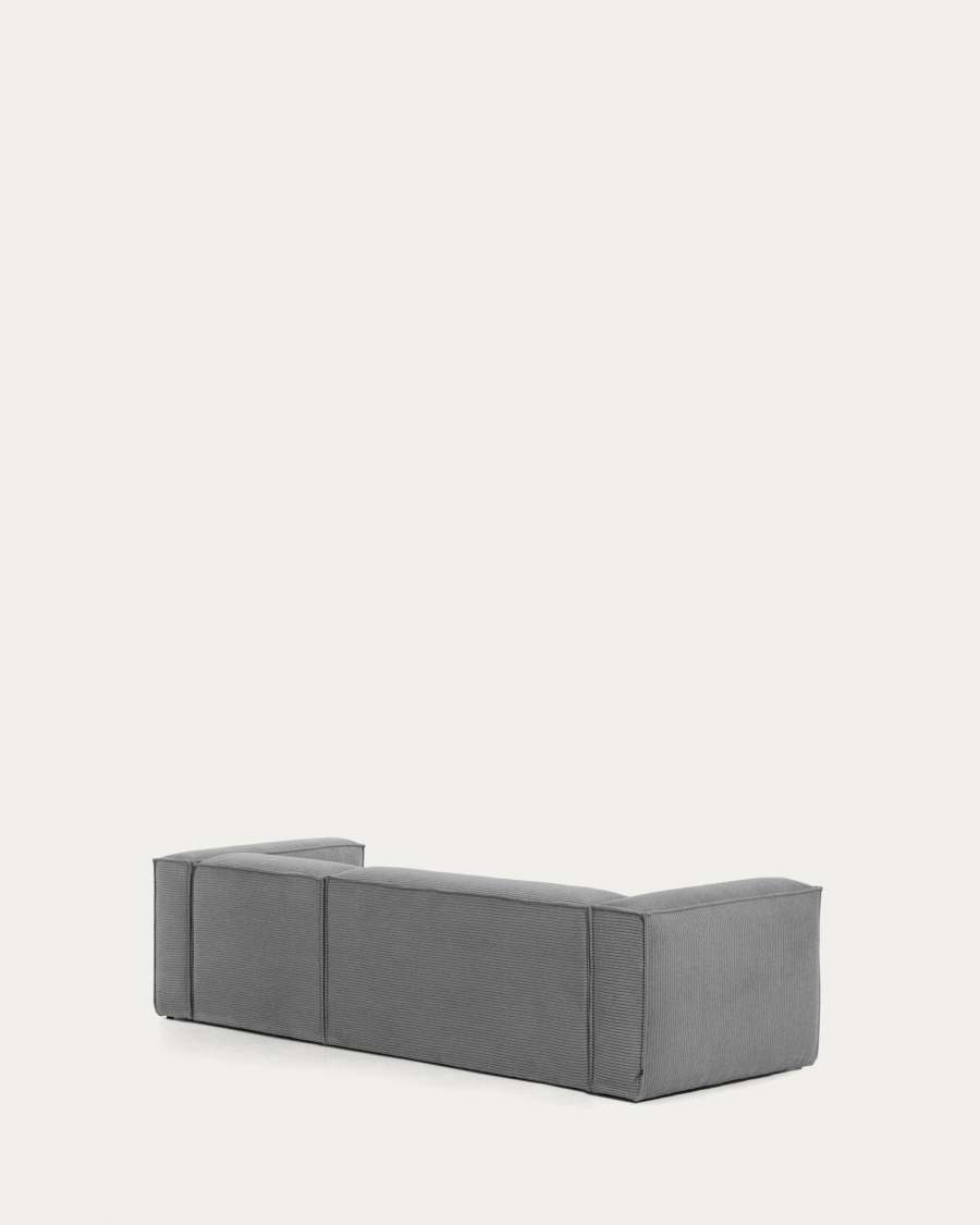 Blok 3-seater sofa with right chaise longue thick grey corduroy 300 cm