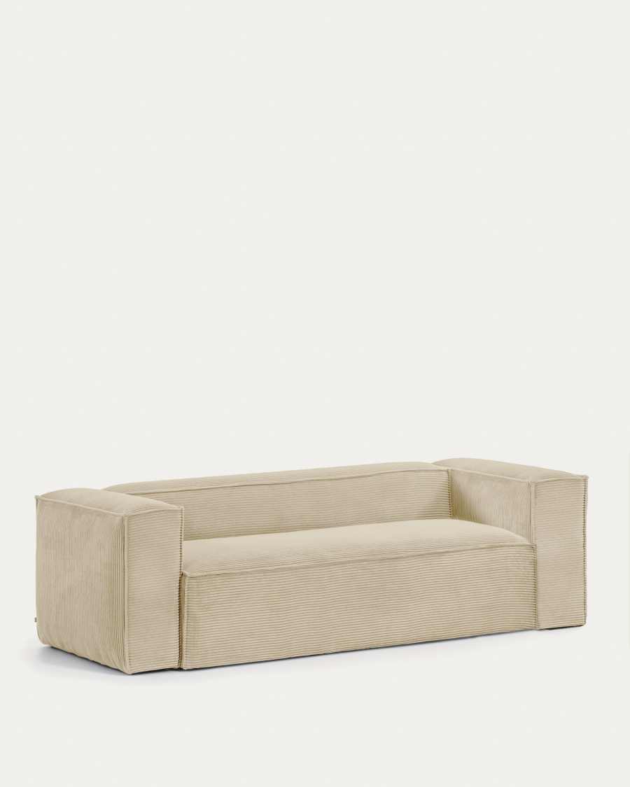 Blok 3-seater sofa thick ecru corduroy 240 cm