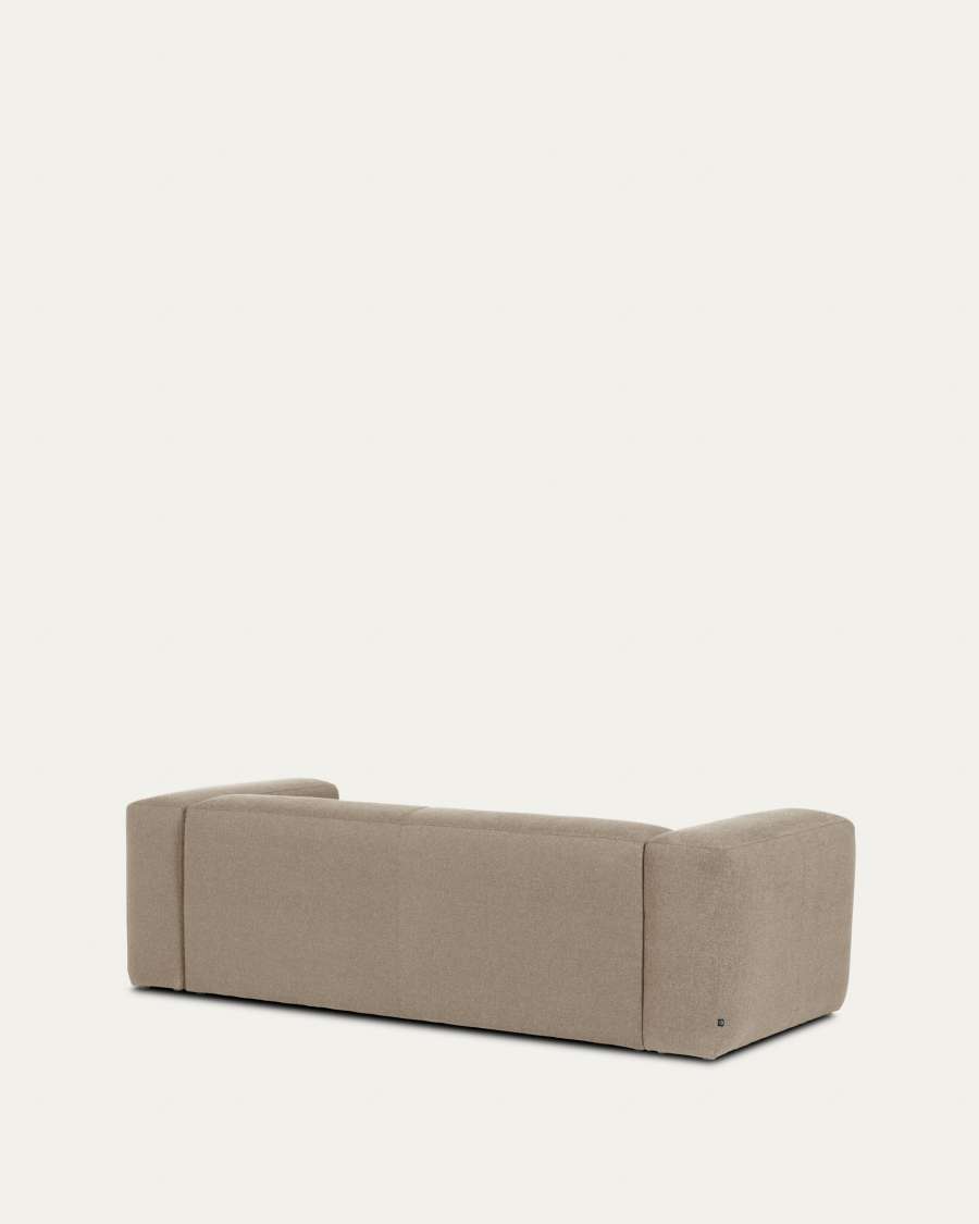 Blok 2-seater sofa with right chaise longue beige chenille 240 cm