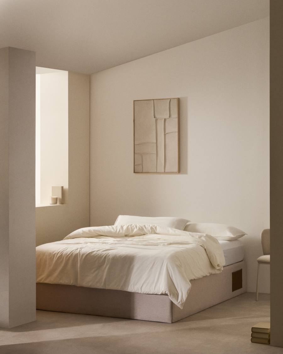 Matters aufklappbares Bettgestell in Beige für Matratze von 150 x 190 cm