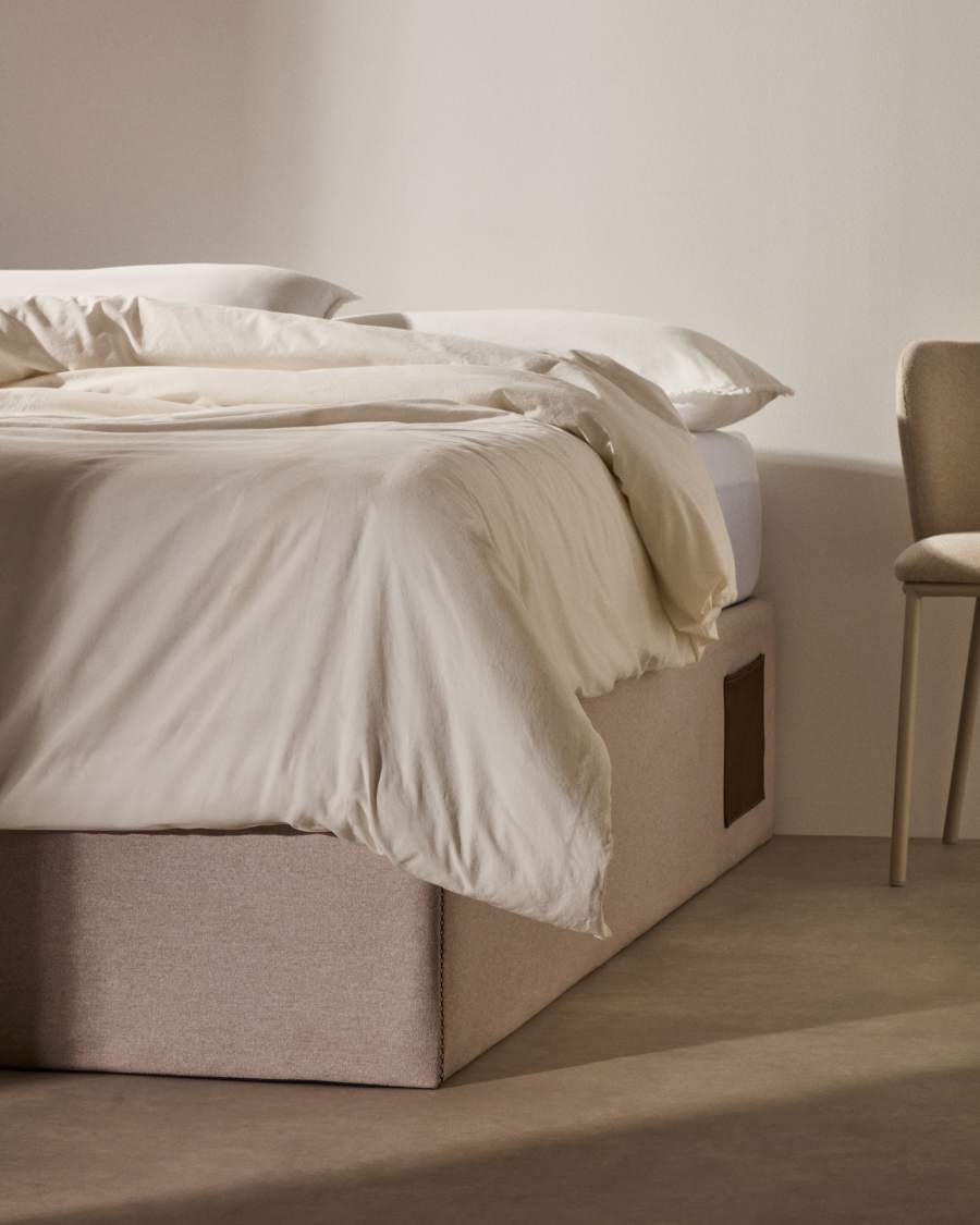 Matters aufklappbares Bettgestell in Beige für Matratze von 150 x 190 cm