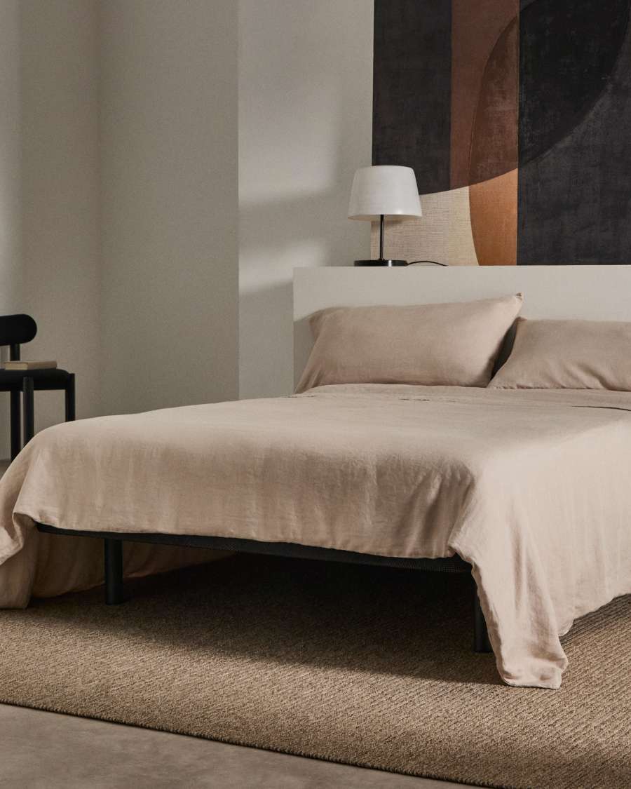 Base Under tapissée en tissu 3D pour matelas de 135 x 190 cm