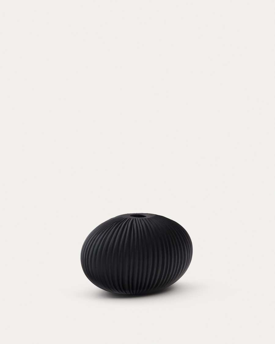 Vase Nivra en verre gris foncé 15 cm