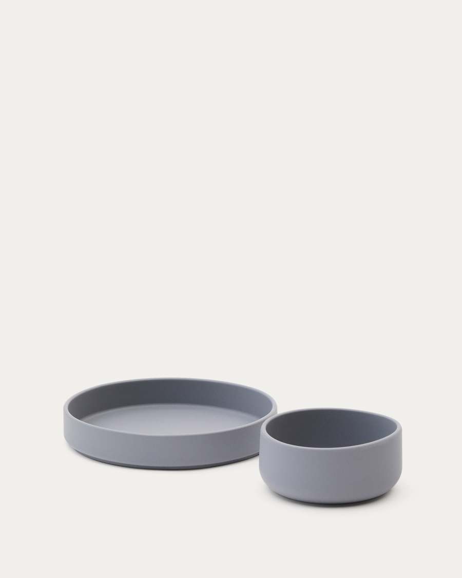 Σετ πιάτο και μπολ σιλικόνης Lili μπλε