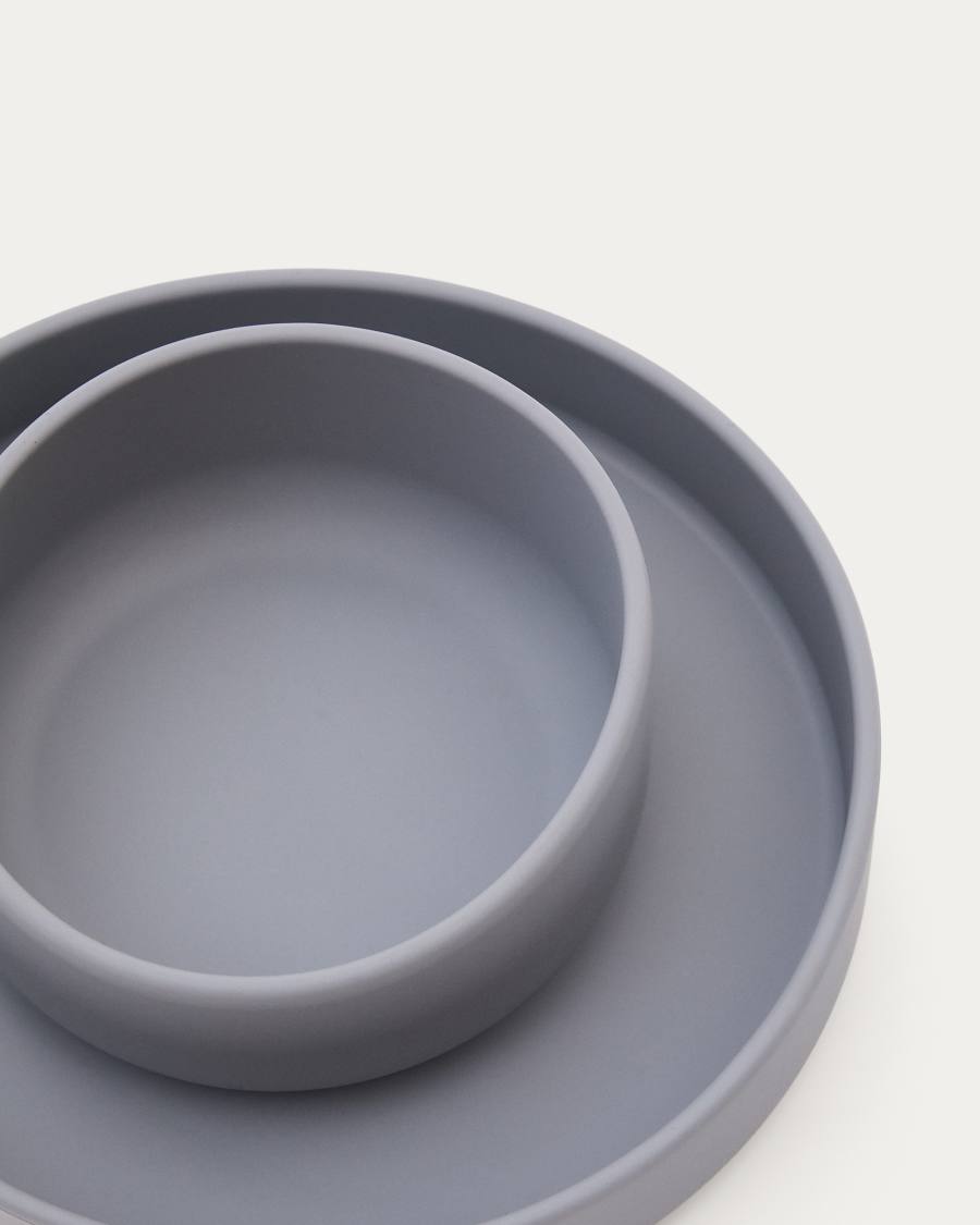 Σετ πιάτο και μπολ σιλικόνης Lili μπλε