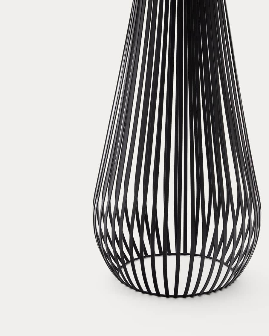 Reiba black metal solar floor lamp
