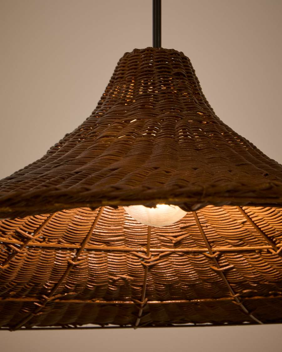 Pantalla per a llum de sostre Bladia de rotang amb acabat marró Ø70 cm