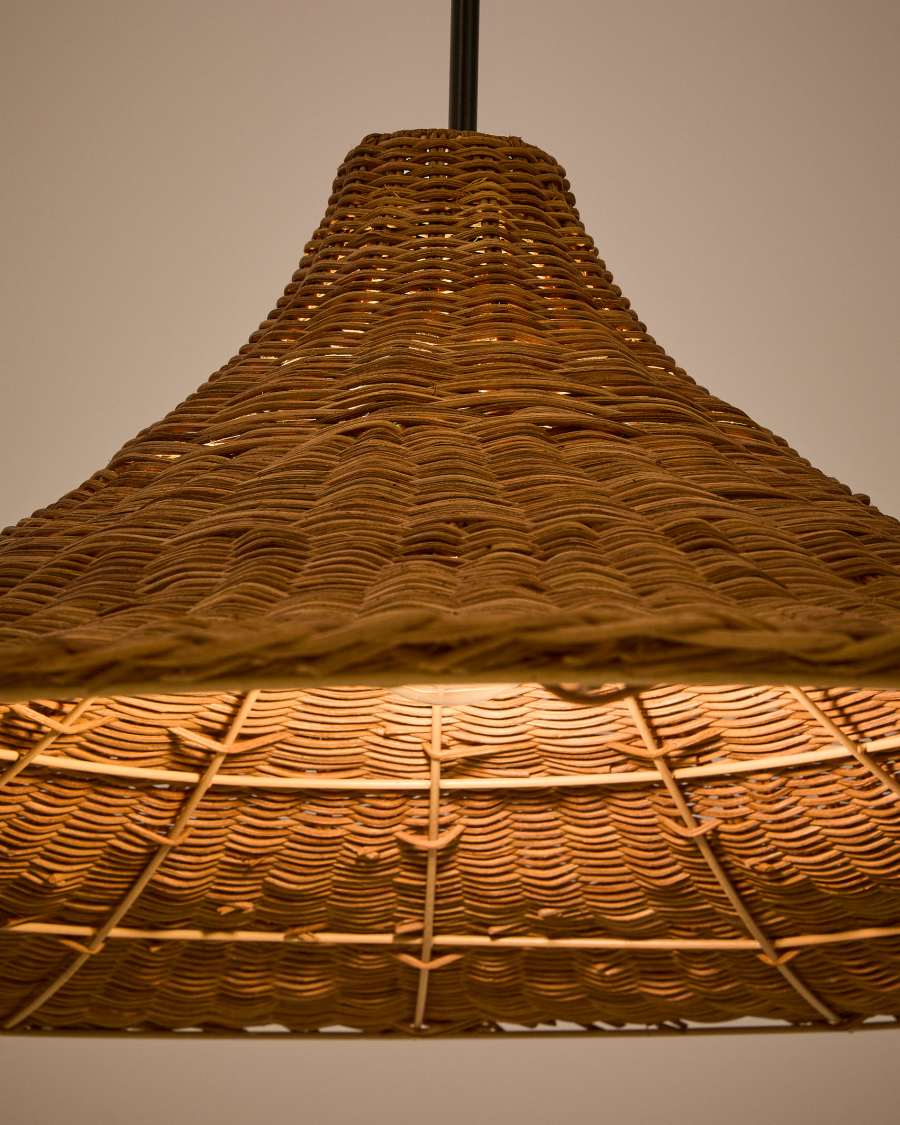 Lampenschirm für Deckenleuchte Bladia aus Rattan mit Finish in natürlichem Farbton Ø 90 cm