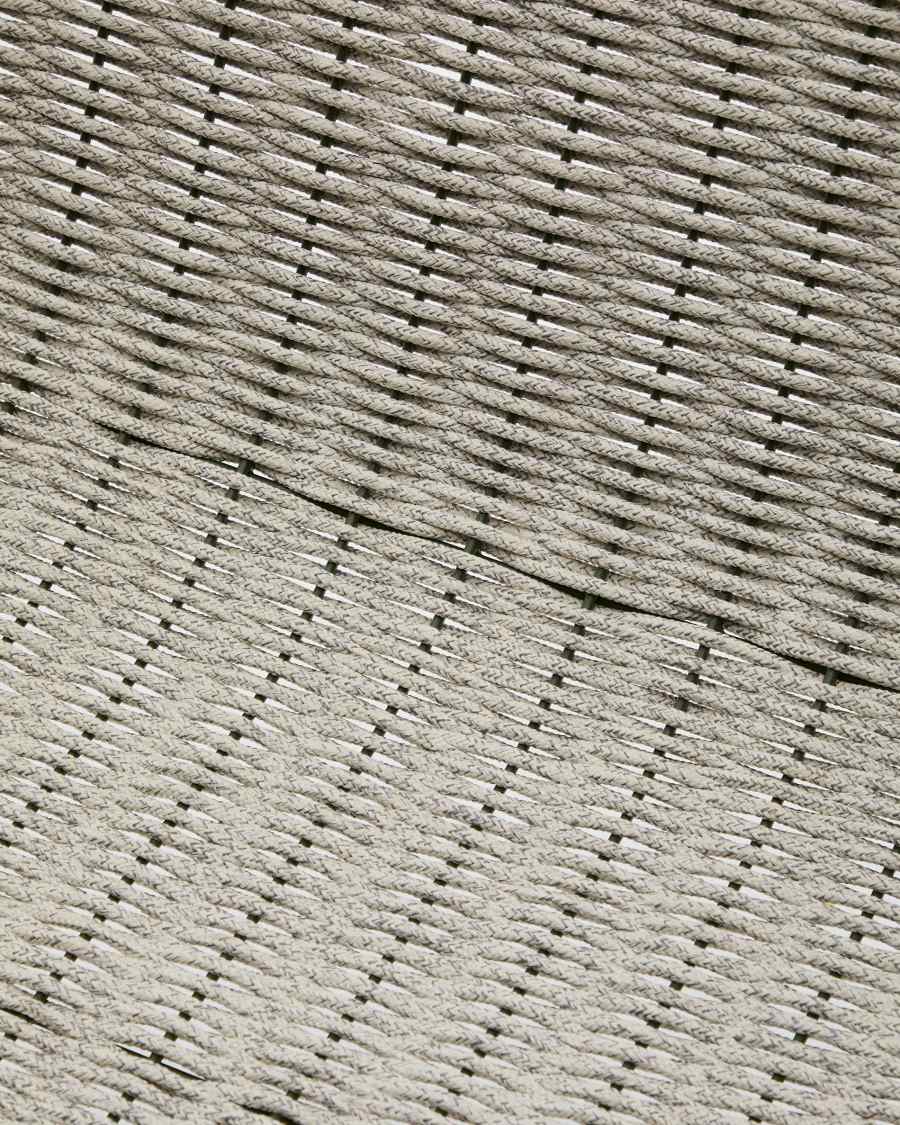 Maurina stackable armchair in green galvanised steel and ecru and grey rope cord