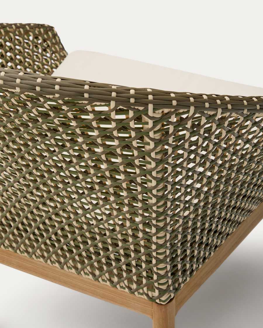 Olbia armchair made of synthetic rattan and FSC 100% solid teak wood