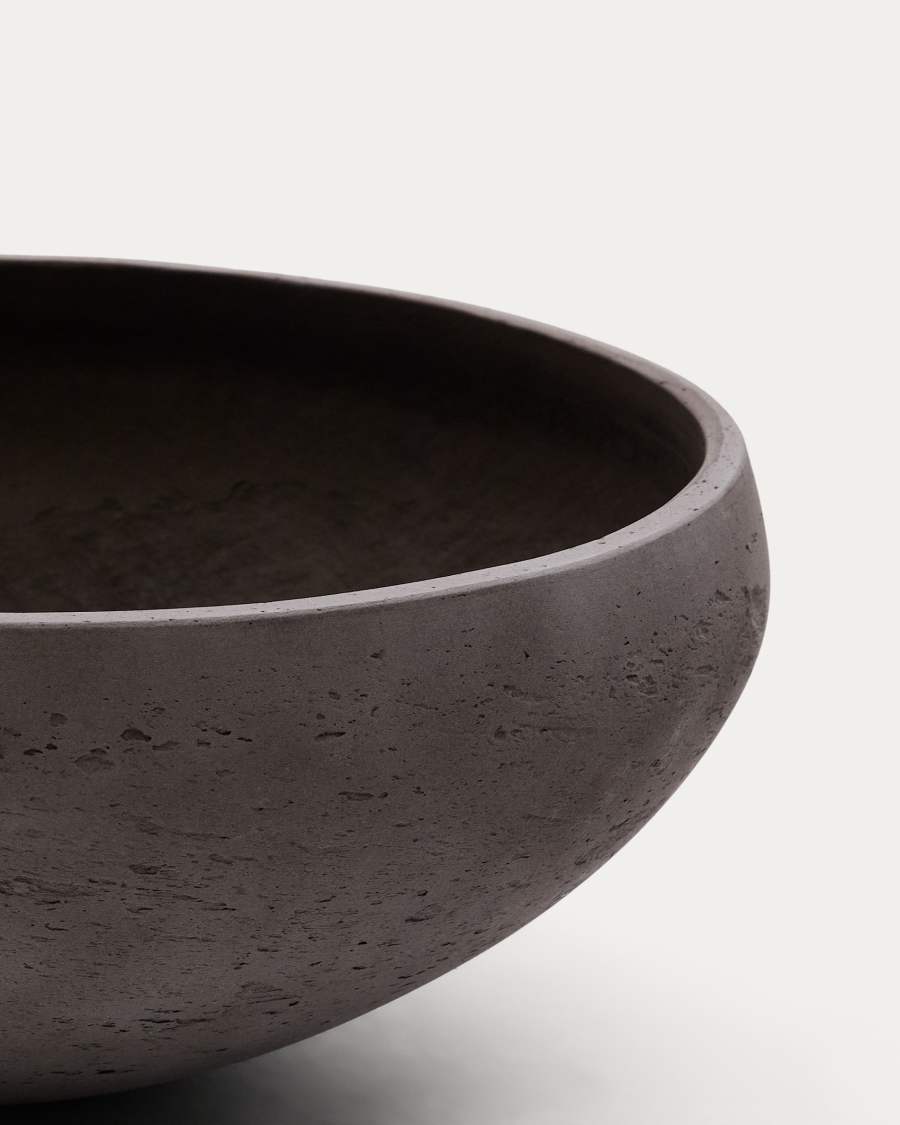 Set of 2 Nura terracotta cement-effect planters Ø55 cm