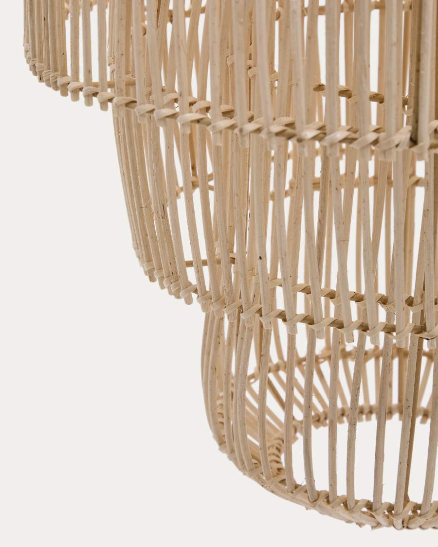 Janoa rattan ceiling lamp shade with light finish Ø38cm