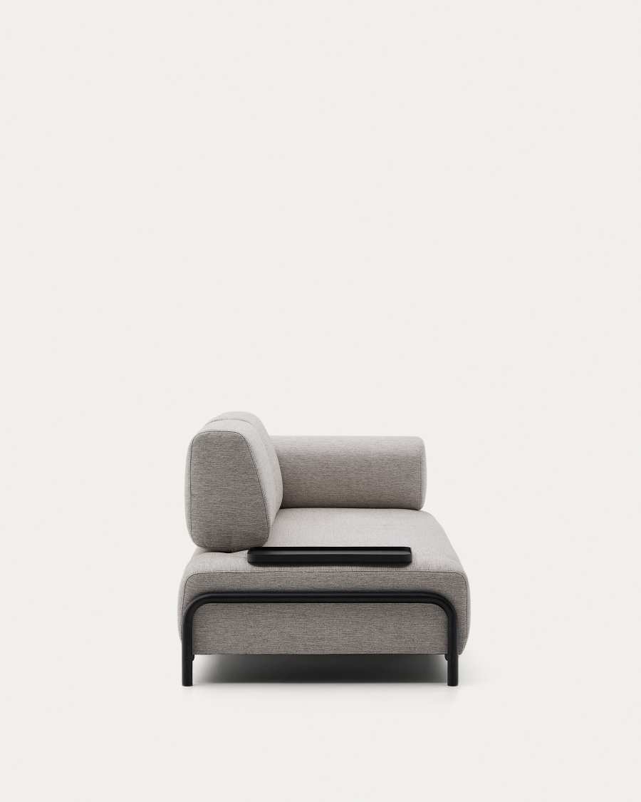 Canapé Compo 3 places beige grisâtre avec petit plateau 232 cm