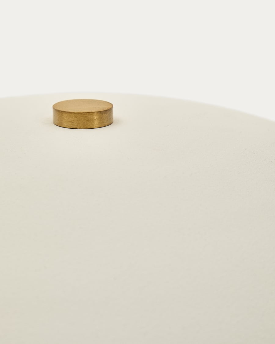 Stehlampe Nibla aus schwarzem Metall und Lampenschirm in weißer Tonerdeoptik